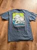 Vintage Bad To The Bone Fish T-T-Shirt Blue XL Skate Funny Mexico Sunglass