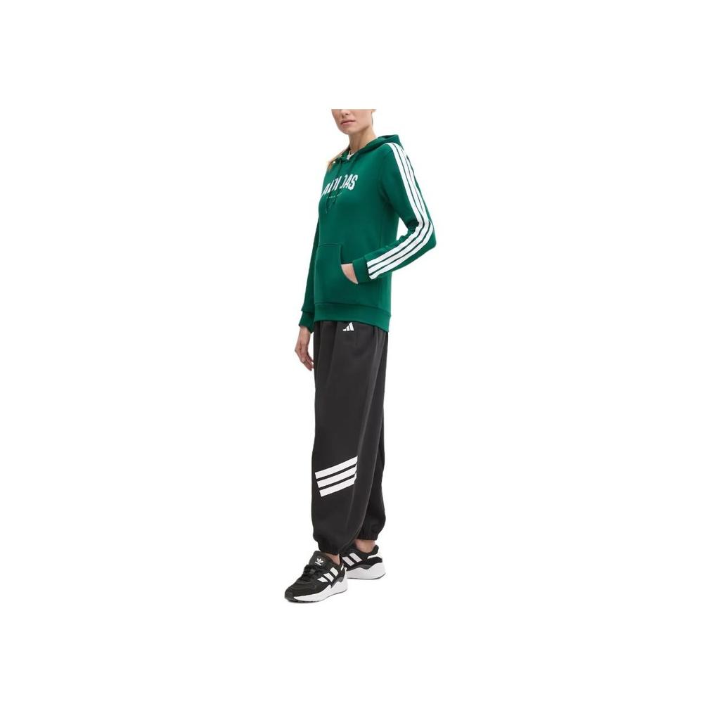 Adidas Comfortable Casual Versatile Hooded Long Sleeve Sweatshirt Women Tops Green JV9154