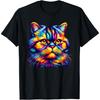 Paint Art British Shorthair Cat T-Shirt for Men Women Kids