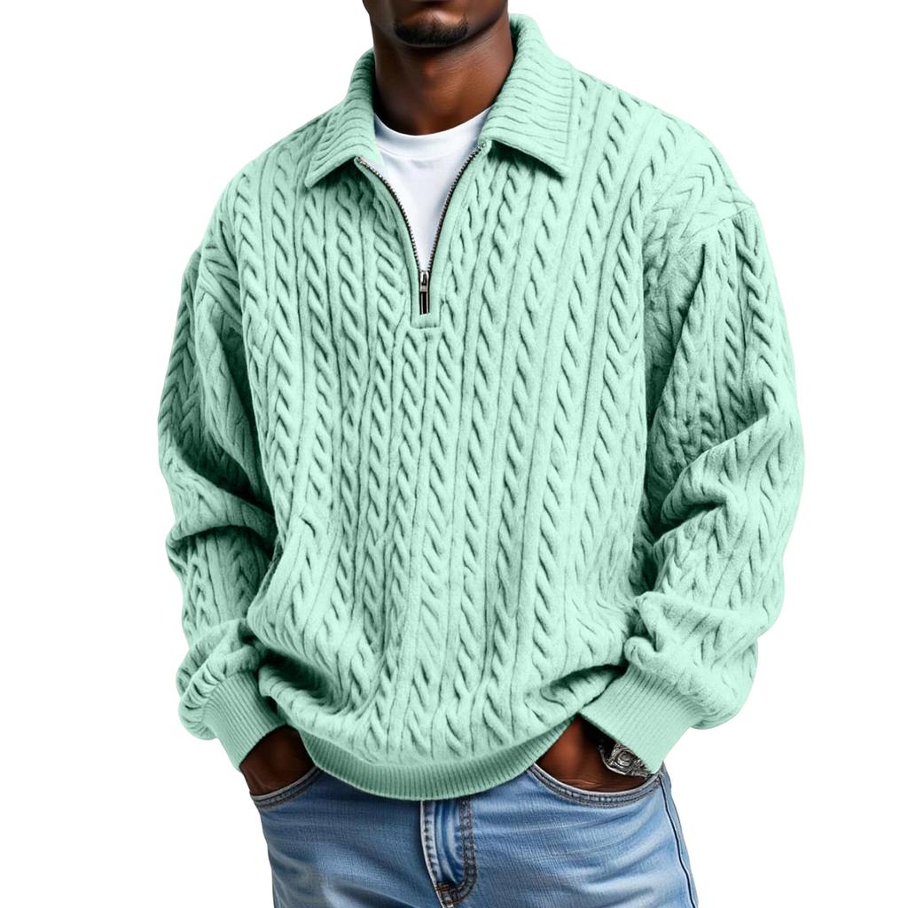 Men's  Sports  Leisure  Print  Flip   Collar  And   A   Half  Zipper  Hoodie