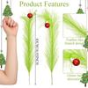 10Pcs Christmas Tree Decorations Picks with Red Ball Xmas Artificial Green Stems Christmas Home Wreath Craft Decoration Supplies