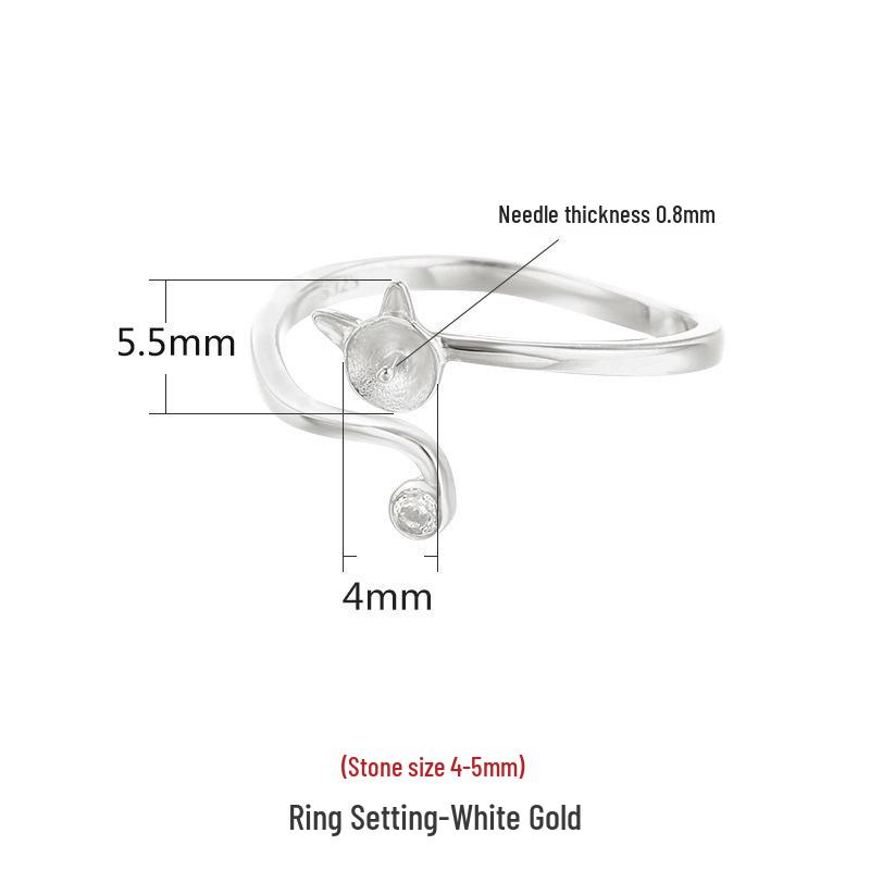 

925 Sterling Silver Women s Ring Setting with Imitation Pearl and Korean-Japanese Style for DIY Jewelry