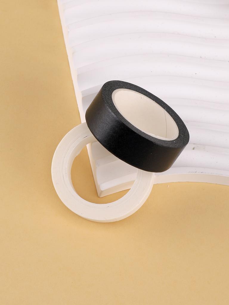 1pc Adhesive Masking Washi Tape School Supplies Stationery Length 393.7in Single Colour Basic Washi Tape