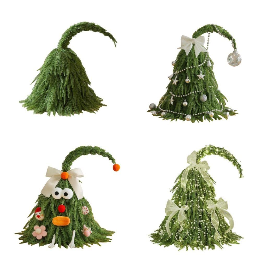 Crooked Neck Christmas Tree Ornaments Cute Christmas Decorations Fashion Mini Snow Pine Tree  Party