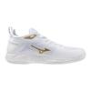 Mizuno Wave Transistor Basketball Size Shoes, White/Gold, 27.5 cm, 2.5E