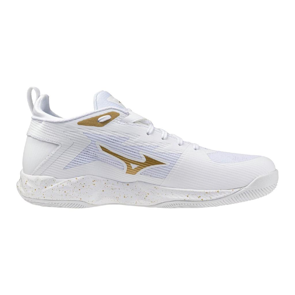Mizuno Wave Transistor Basketball Size Shoes, White/Gold, 27.5 cm, 2.5E