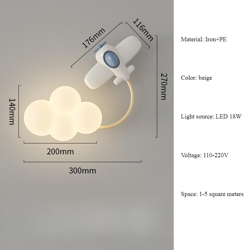 Modern Simple PE Monkey LED Wall Light Petal Cream Wind Nordic Bedroom Board Study Wall Lamp Dimmable Luster Atmosphere
