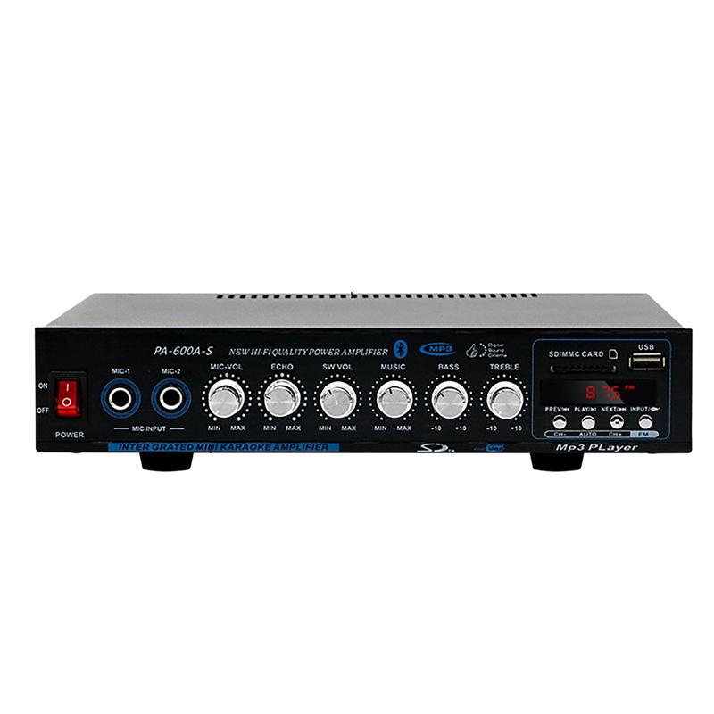 

PA-600A-S Home Car Power Amplifier 800W 4.1 Channel Bluetooth Surround Sound FM USB Professional Mini HIFI Digital Stereo US Plug