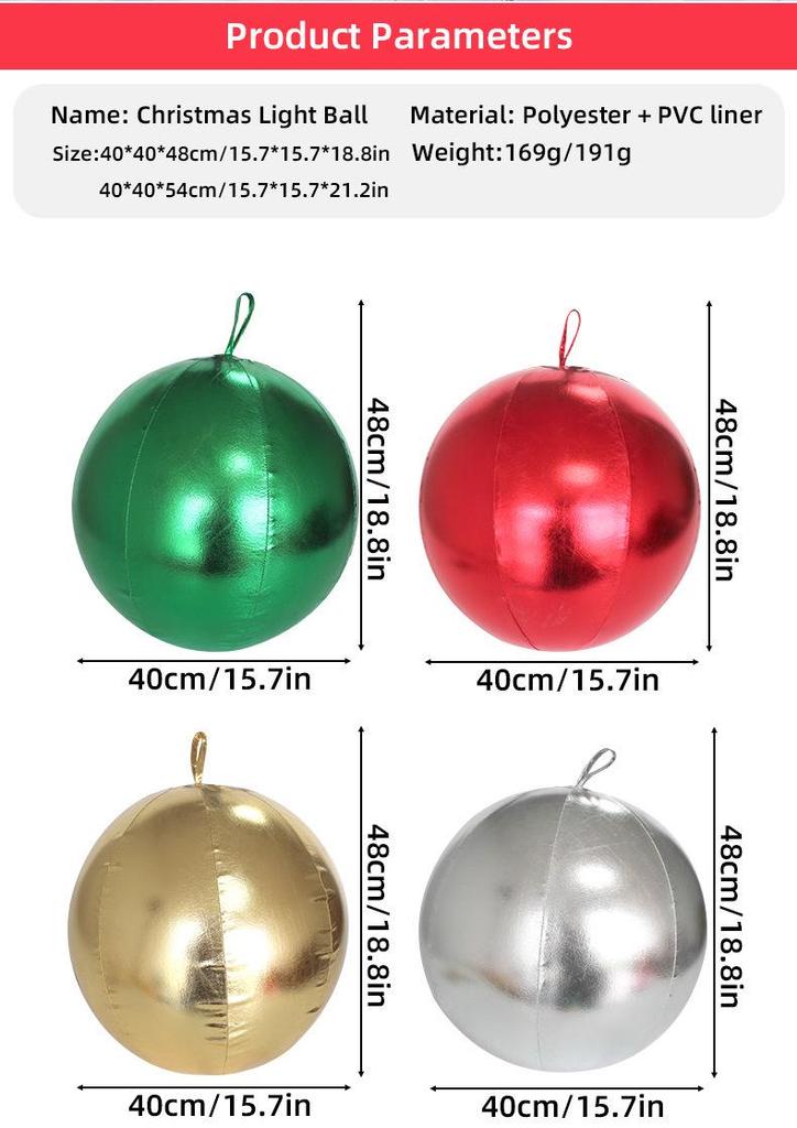 Inflatable Outdoor Christmas Ornament Ball - Festive Courtyard Decoration for Christmas Parties