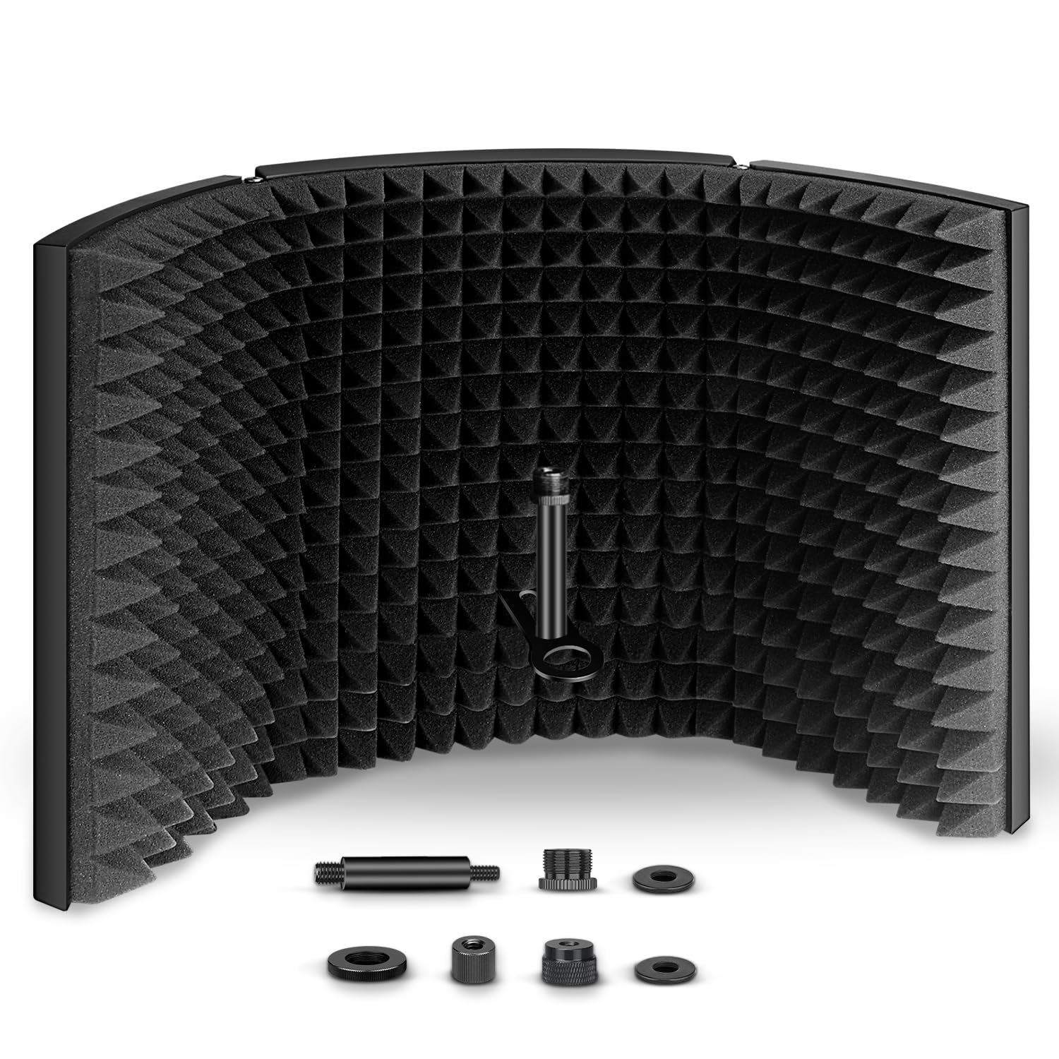 

Aokeo Microphone Soundproofing Shield, Microphone Isolation Shield, Foldable, for Vocal Recording and Broadcasting, Reflection Filter, Recording Sound