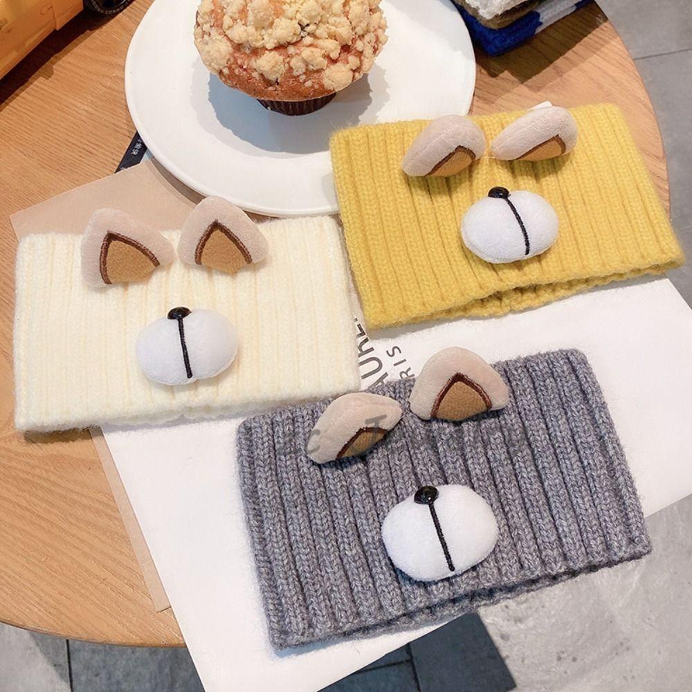 Winter Wool Cute Turban Kawaii Wide Headwrap Women Hair Band Bear Headband Hair Accessories