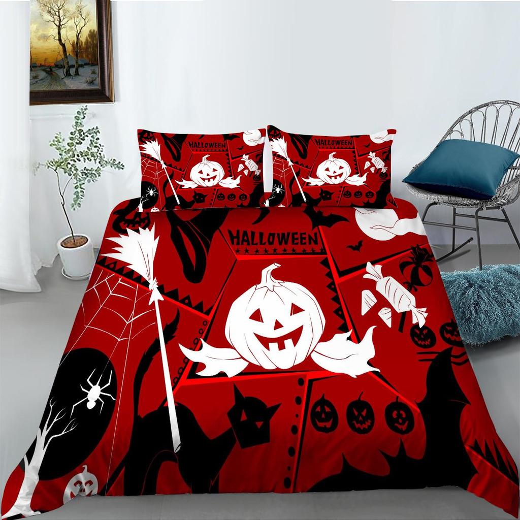 Halloween Theme Duvet Cover Luxury Bedding Cover Suit Snow Quilt Cover Boys Girls Single Size Bedding Cover