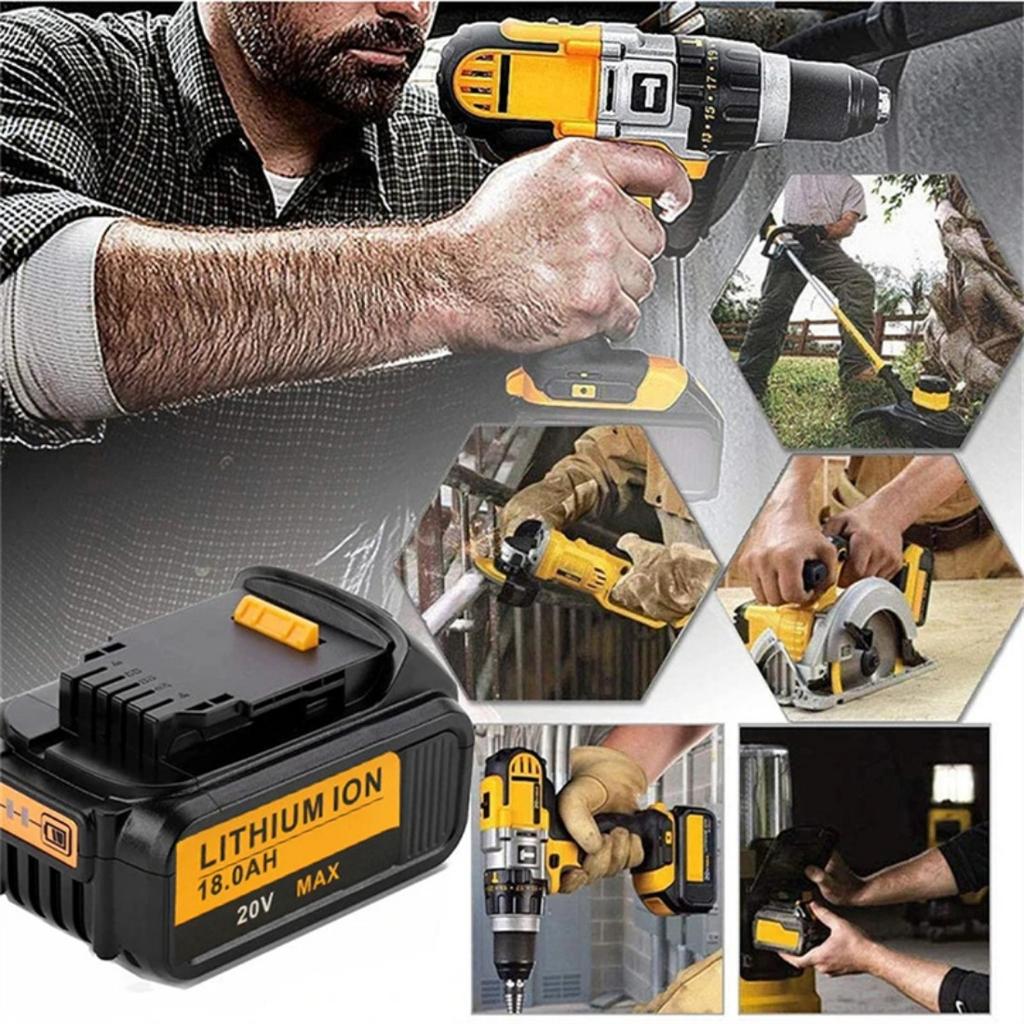 Geeignet für DeWalt DCB184 DCB181 DCB182 DCB200 Werkzeugakku 18000 mAh 20 V 5 A Akku + 3 A Ladegerät