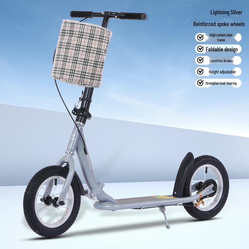 Folding Two-Wheel Scooter for Teens & Adults with Handbrake
