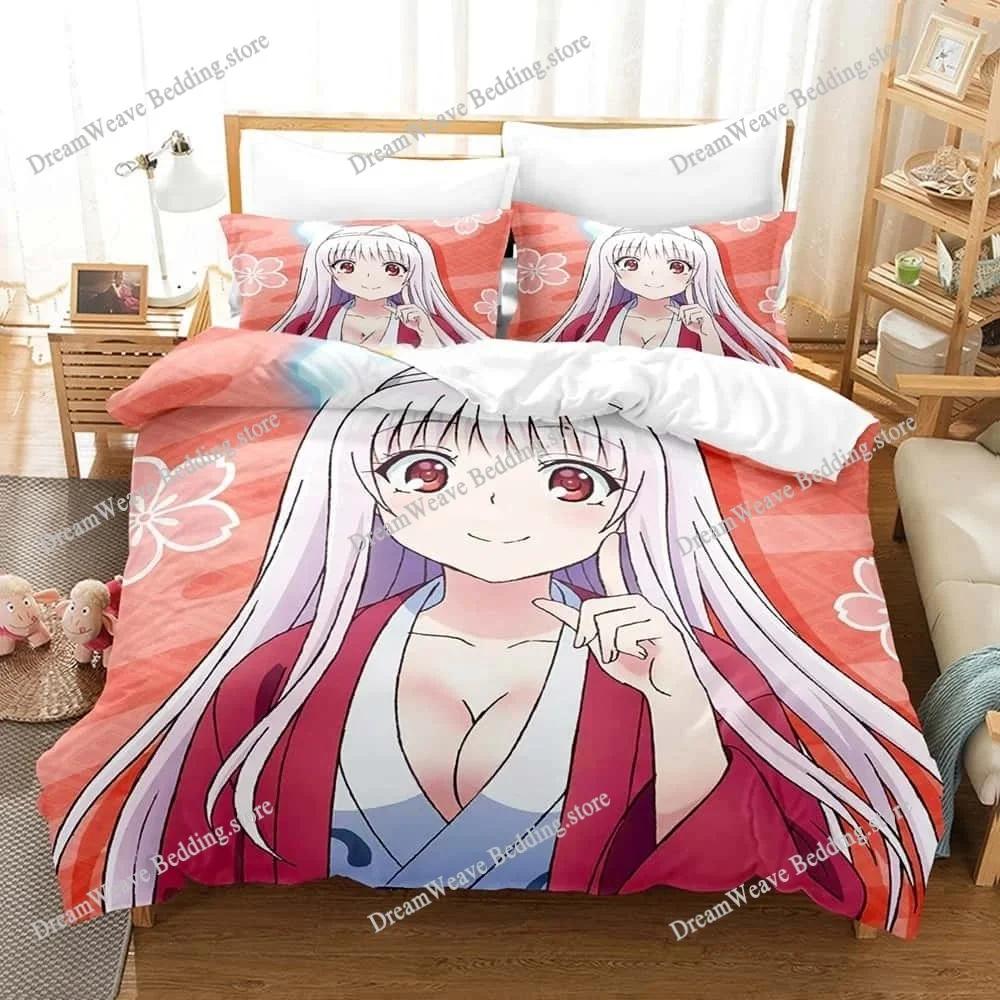 Home Textile Cartoons Yuragi-sou No Yuuna-san Cover Duvet Cover Pillow Case Boy Girl Polyester Bedding Set King Queen Twin Size7