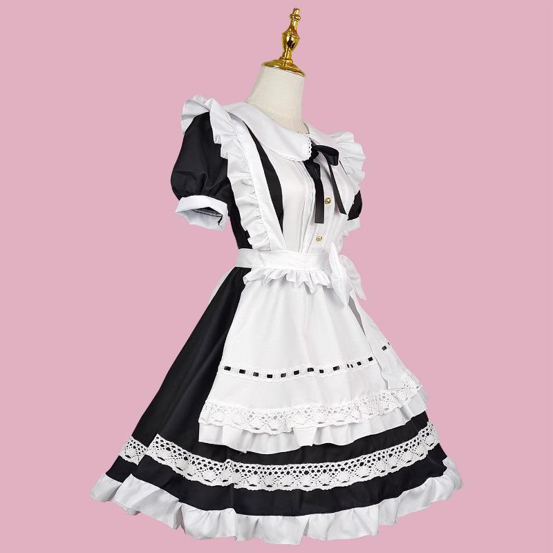Gothic Lolita Palácio Europeu Mordomo Mulheres Tamanho Plus Hallowen Maid Cosplay Uniforme Menina Doce Japonesa Doce Vestido de Garçonete 5XL
