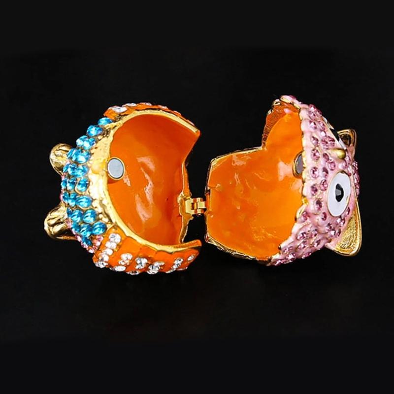 Owl Designs Jewelry Organizers Metal Crafted Decorative Storage Case for Rings Bracelets