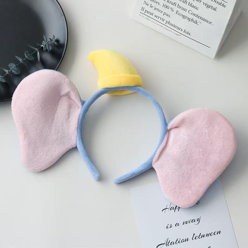 

Cute Dumbo Elephant Plush Headband for Makeup & Face Washing - Adorable Cartoon Ears Hair Accessory