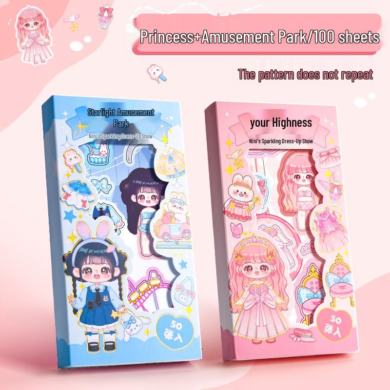 Princess Dress-Up Sticker Set for Girls - Cute Cartoon Themed Stickers