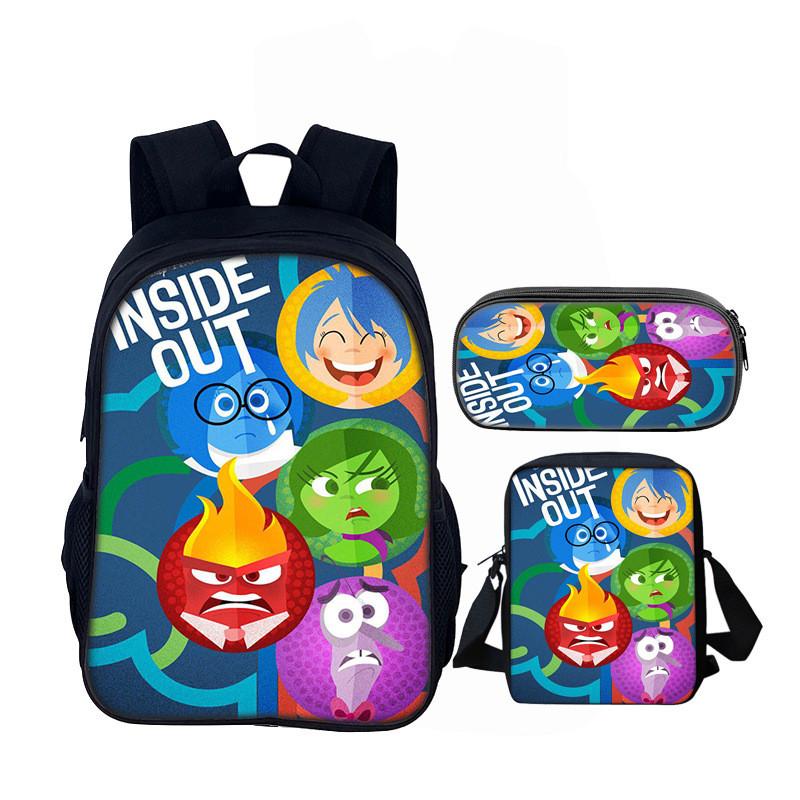 Inside Out 16inch School Backpack Set With Polyester Material For Kids And Teens
