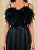 Spring/Summer 2022 Women's Feather Strap Mesh Evening Gown
