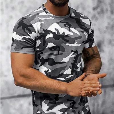 Nuova maglietta da uomo estiva alla moda, maglietta da uomo con stampa mimetica personalizzata