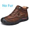 Mode Outdoor Herrenstiefel Echtes Leder Freizeitschuhe Klettern Wanderschuhe Warme Winterstiefel für Herren Hochwertiger Plateau Schneestiefel