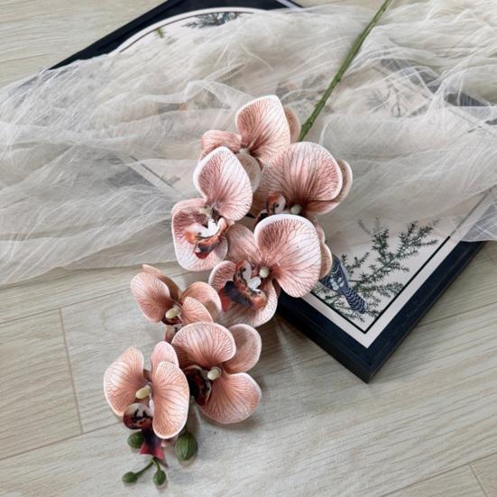 Faux Orchid Stems 39 Inch Artificial Phalaenopsis Flowers with 9 Heads Full Blooms for Valentine's Day Home Office Wedding Party Decor