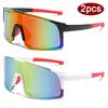 Protective Glasses 2pcs Women Men Large One Piece Sun Glasses Outdoor Cycling Wrap Around Sunglasses Colorful Glasses UV400
