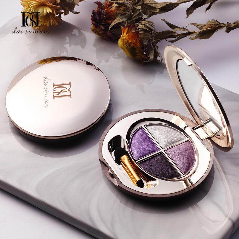 Daisy Man Nude Glitter Eyeshadow Palette: Waterproof, Four-Color Pearlescent for Beginners