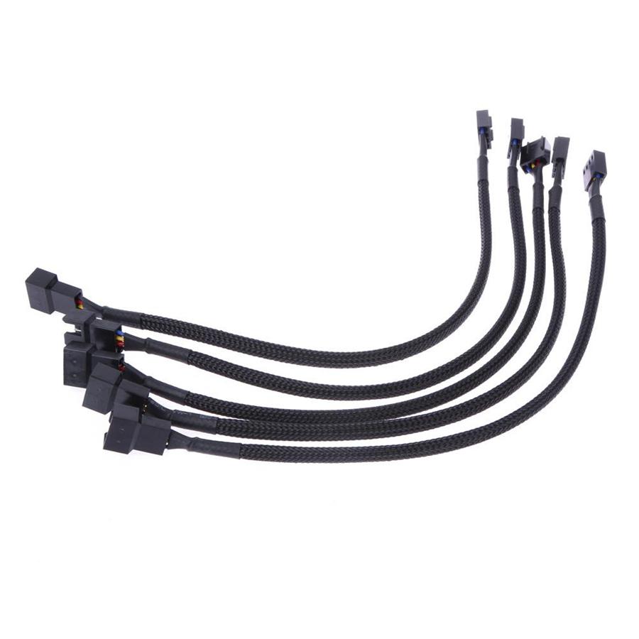 PWM 4-Pin Fan Extension Cable with Black Sleeving (11")