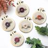 10/5Pcs Wooden Mini Embroidery Hoop Ring Round Pendant Cross Stitch Frame Kit For Crafts Sewing Accessories