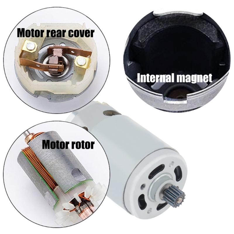 strong  12 Teeth Metal Gear Motor High Torque Designs Electric Drill Replacement Motor Easy to Carry for Power Tool