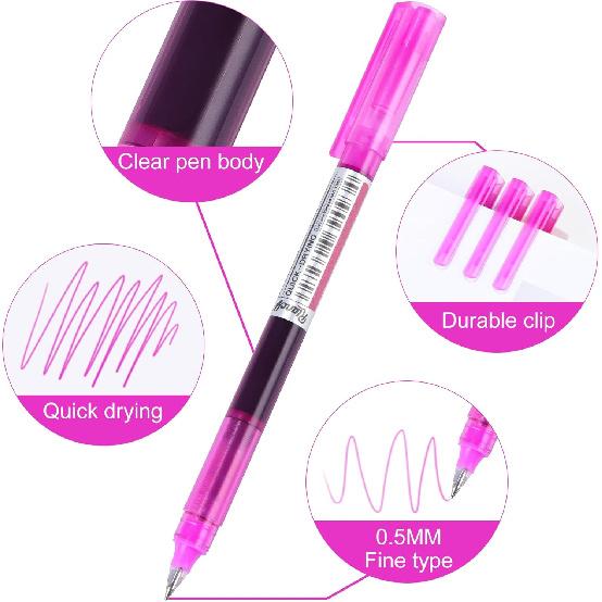 USUAL Gel Pens 24 Colored Gel Ink Pens 0.5mm Liquid Ink Rollerball Pen Cute Fine Point Smooth Writing Quick-Drawing Pen for Journaling Back-to-School