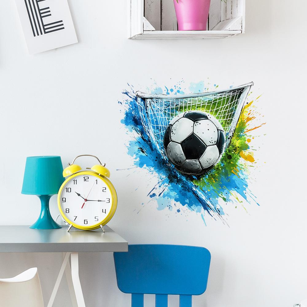Self Adhesive Football Net and Paint Splatter Decorative Wall Stickers Removable Waterproof