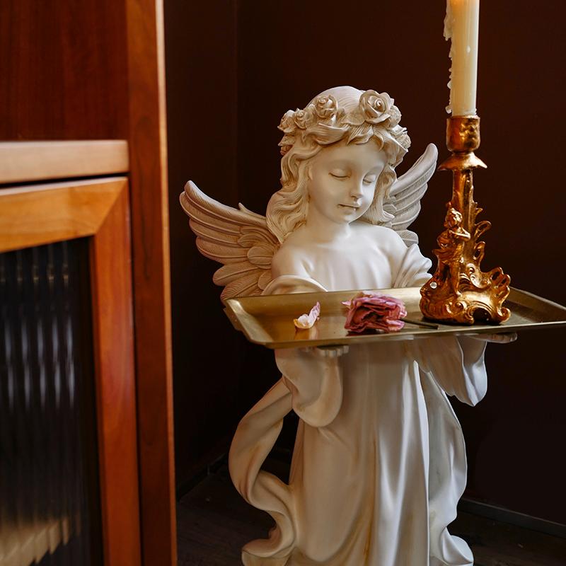 Angel Large Floor Statue Vintage Welcome Decor for Living Room Home Decoration Resin Home Decoration
