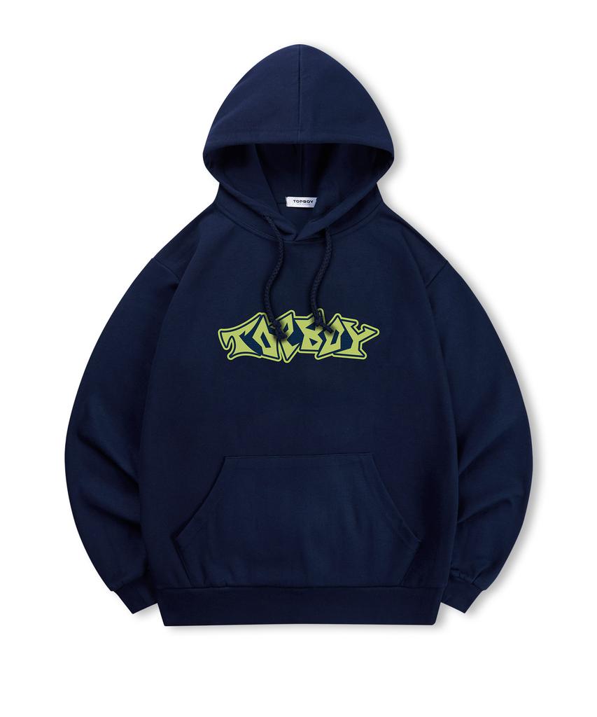 [Non-Fleece Or Fleece-Lined] Graffiti Print Hooded Sweatshirt (Type B)