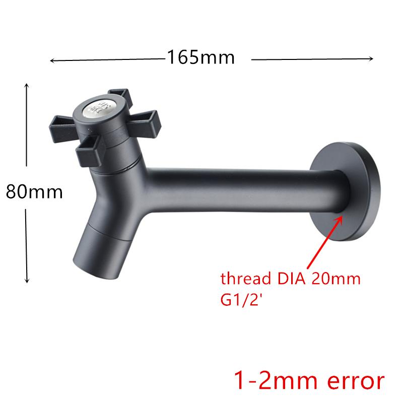 Stainless Steel Brushed Outdoor Garden Washing Machine Tap Sink Faucet G1/2 Threaded Cold Water Taps