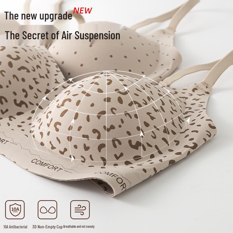 2026 Retro Leopard Print Seamless Push-Up Bra for Small Busts