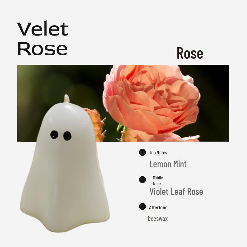 

Halloween Scented Candle Ornament for Living Room & Bedroom - Creative Decorative Gift Small Ghost белый