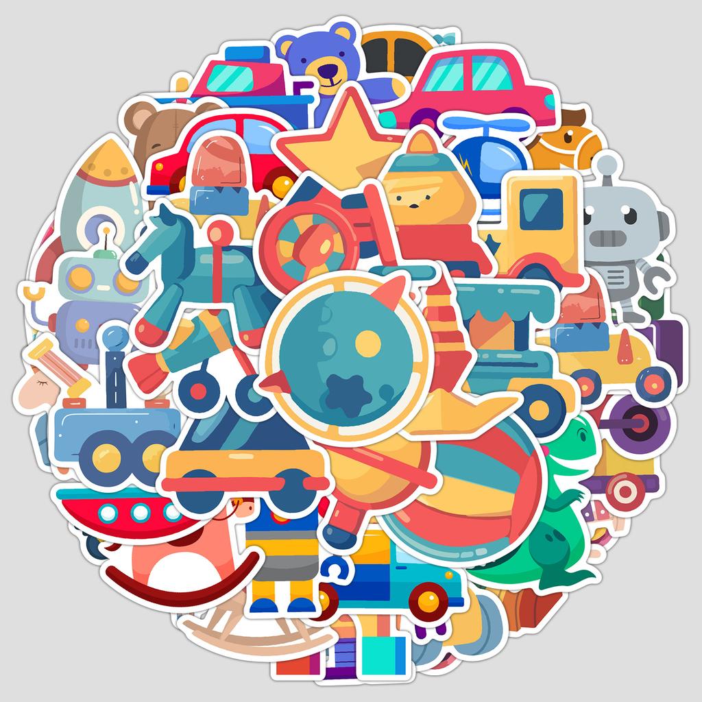 50 Cute Style Children's Toy Series Graffiti Stickers Creative Stationery Stickers Water Cup Computer Waterproof Decorative Stickers