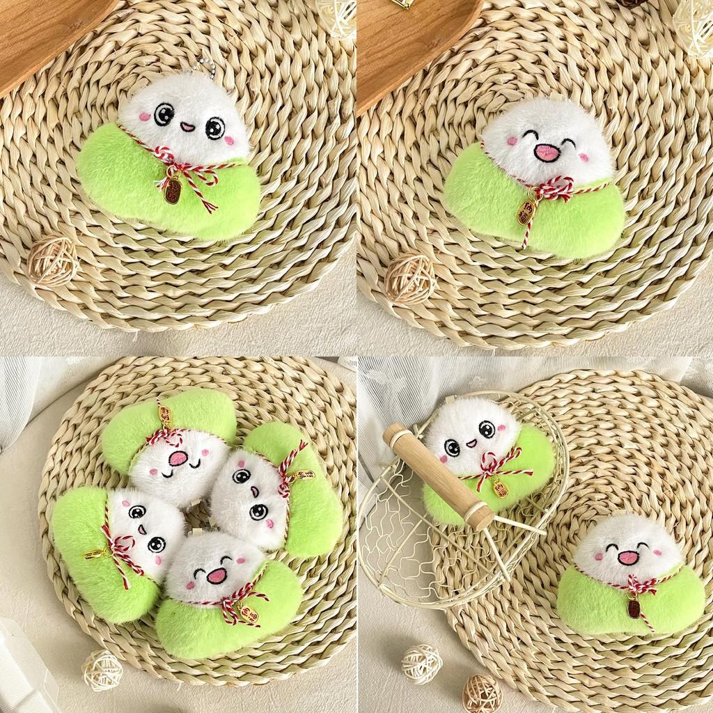 Festival Cute Traditional Zongzi Plush With Pp Cotton Filling Keychain Toy