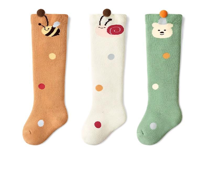 Baby Winter Collection: Nidoran Fleece-Lined Knee-High Warm Cotton Socks for Newborns
