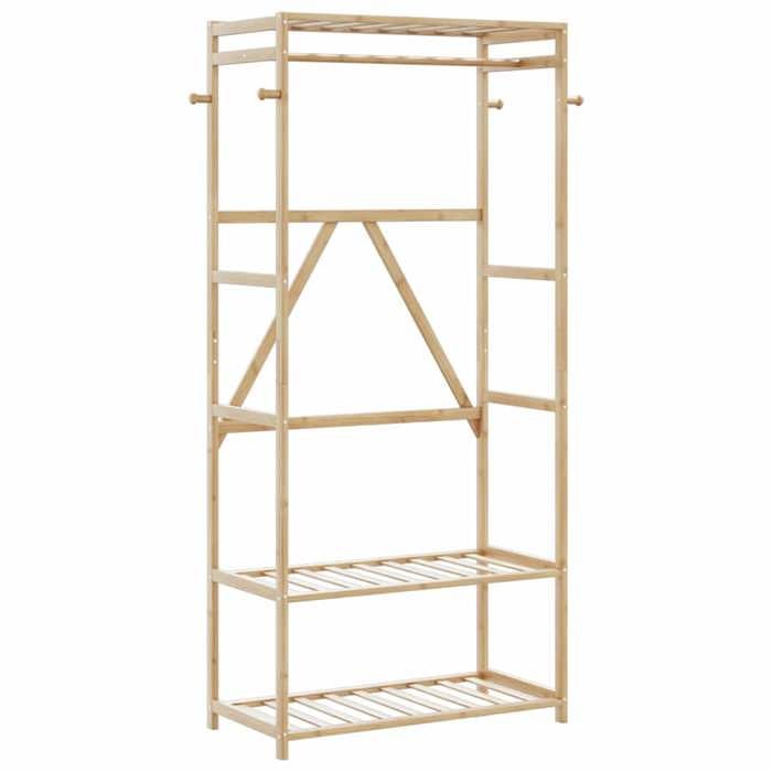 VidaXL Clothes Rack with Shelves 80x40x175 Cm Bamboo, Coat Rack, Coat Rack with Shelf, Clothes Rack with 4008922
