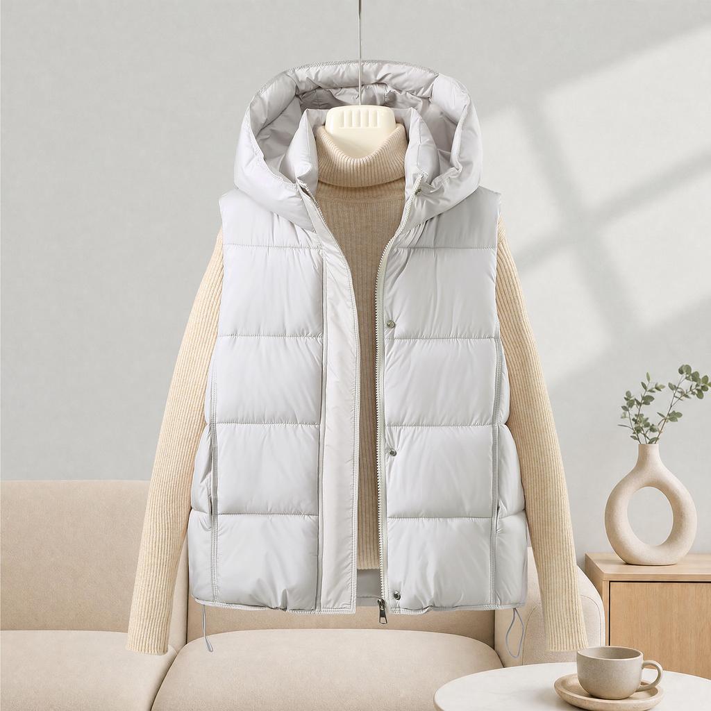 YYFS Damenmode Casual Herbst Winter Einfarbig Druck Ärmellose Jacken & Mäntel Daunenmäntel