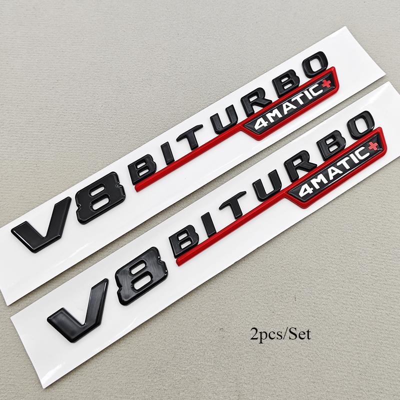 3D ABS Black Car Letters Logo E63S E63 V8BITURBO 4MATIC Fender Side Badge Rear Trunk Emblem Decals For Mercedes Benz AMG E63 S
