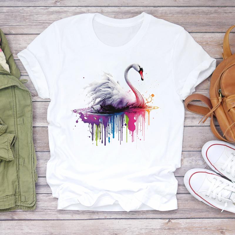 Women Print Lady Tee Top Dragonfly Flower Trend 90s Clothing Casual Short Sleeve Fashion Tshirt Female Graphic T-shirts