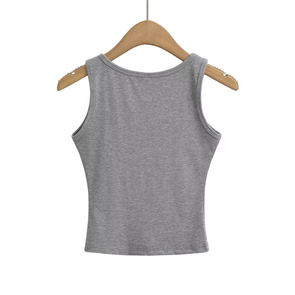 YPFF Trendy European and American Style Women's Slimming Cotton Ribbed Camisole