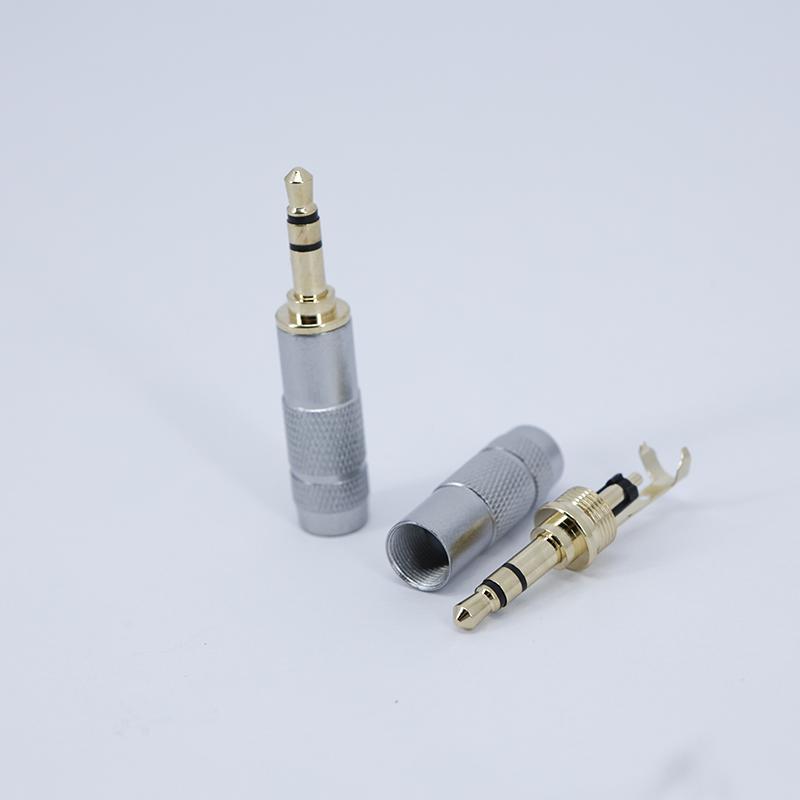 Gold Plated Silver 3.5mm 3 Pole Stereo Male Repair Headphone Jack Plug Cable Audio Headphones Connector Wire Soldering Cover