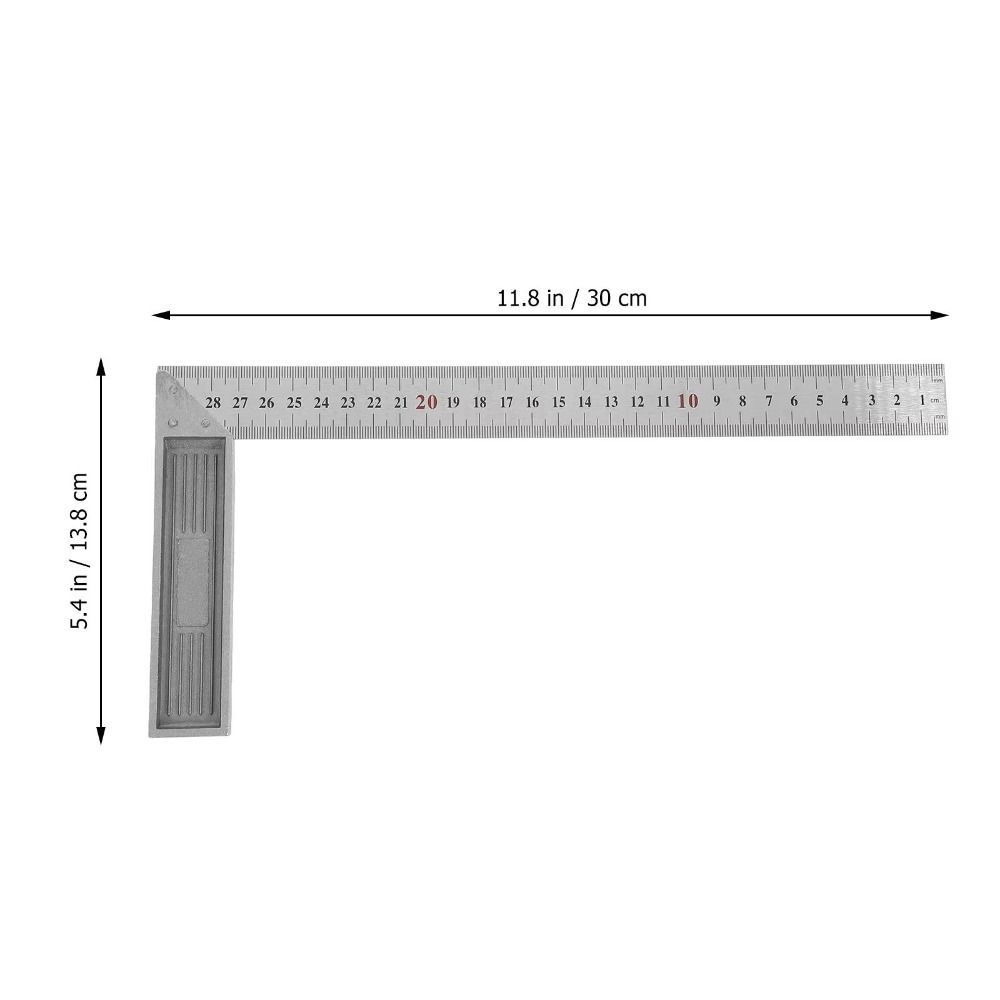 90 Degree Right Angle Steel Ruler Aluminum Handle Right Angle Turning Ruler  Measuring Tool